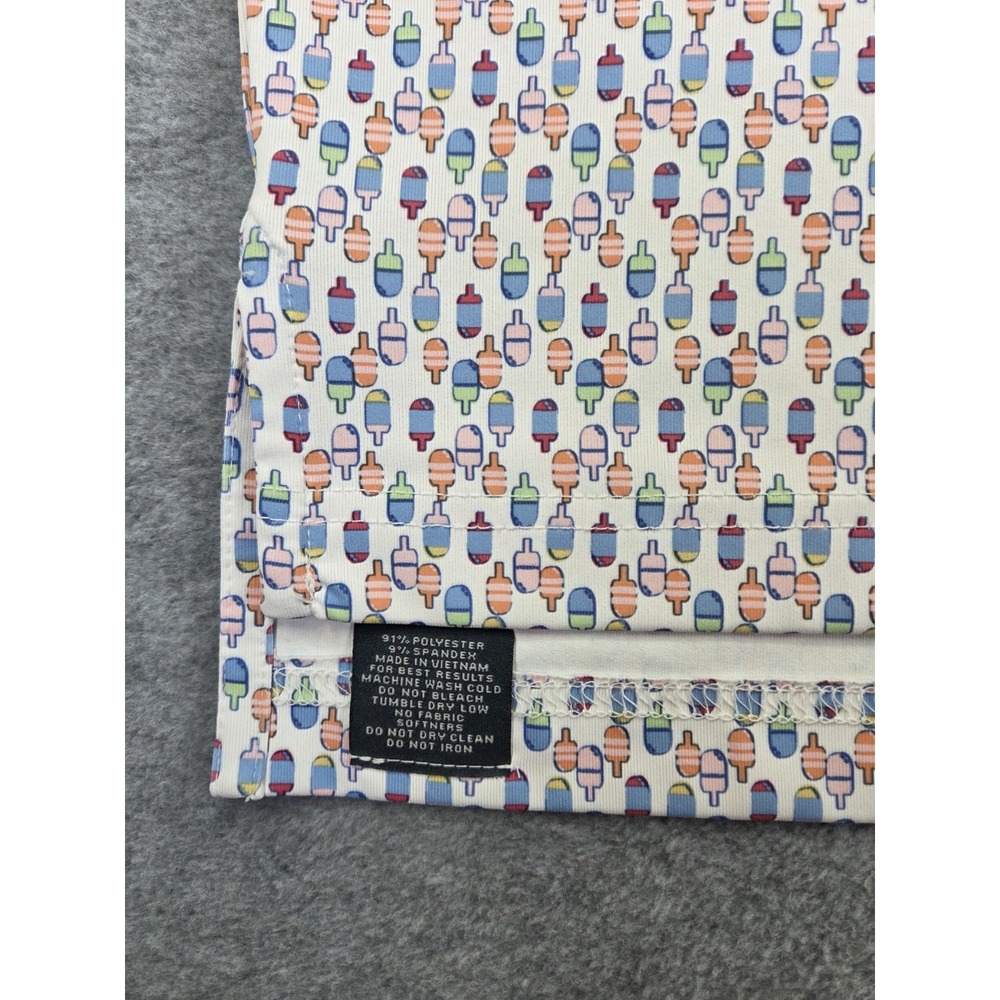 Turtleson Men's Polo Shirt Medium, Multicolor Ice Cream Popsicle Print, Golf Fun - Picture 7 of 7